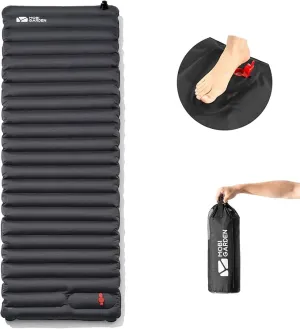 MOBI GARDEN Camping Pad, Inflatable Sleeping Mat with Built-in Foot Pump, Compact Waterproof Camping Air Mattress for Backpacking, Hiking, Tent, Traveling