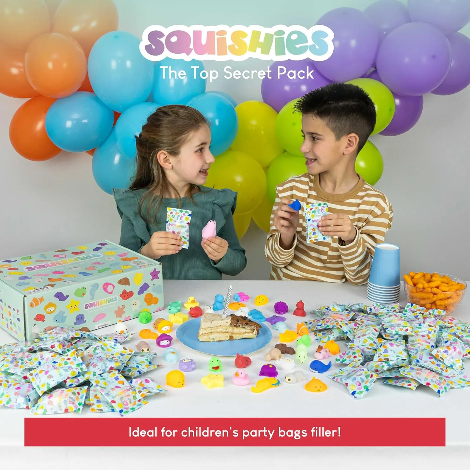 Mochi Squishy Toys Bulk for Kids Party Favors Pack 160 - BONNYCO | Goodie Bags Stuffers for Kids 3-5 4-8, Return Gifts Birthday Party | Squishy Fidget Toys, Pinata Stuffers Birthday Boys Girls Kawaii