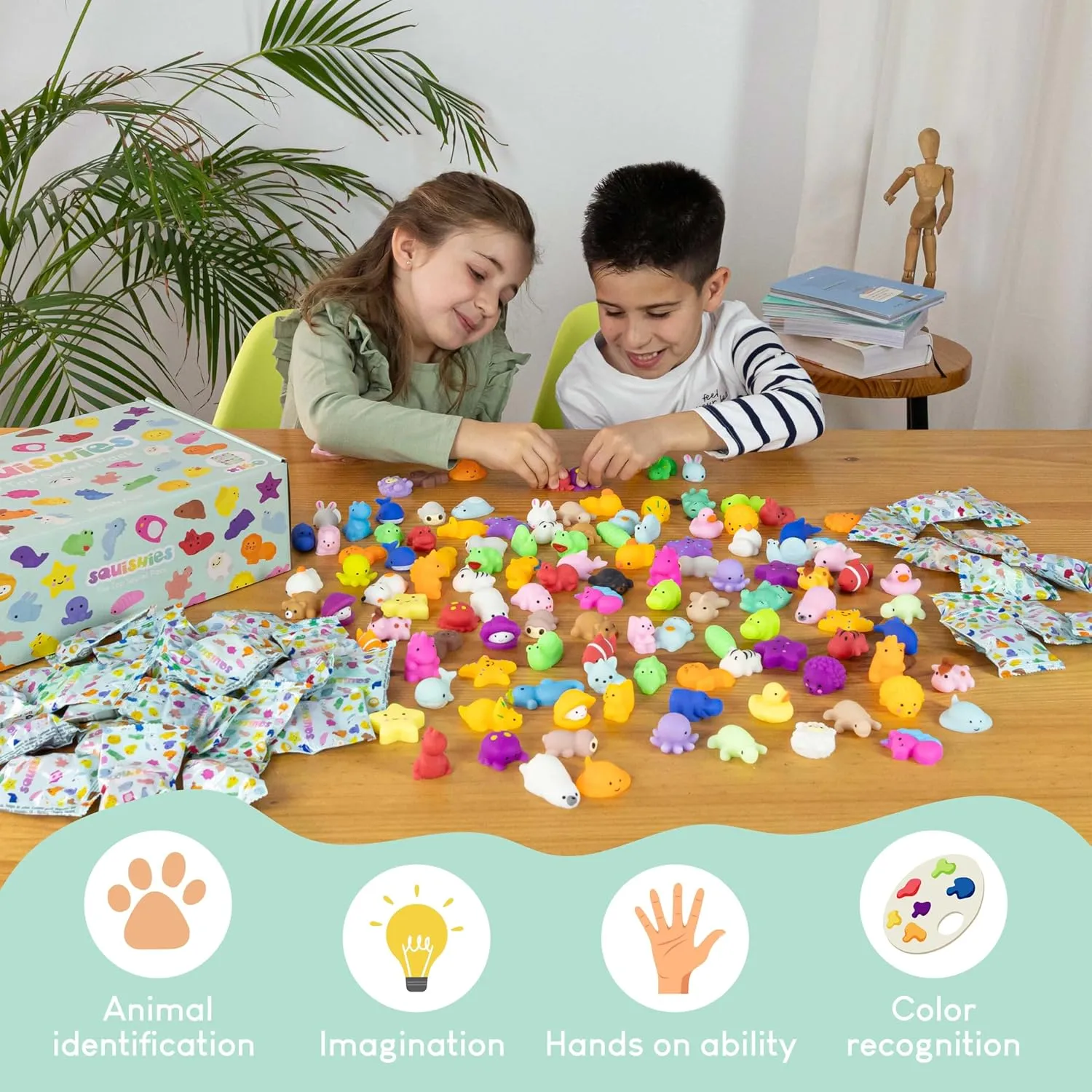 Mochi Squishy Toys Bulk for Kids Party Favors Pack 160 - BONNYCO | Goodie Bags Stuffers for Kids 3-5 4-8, Return Gifts Birthday Party | Squishy Fidget Toys, Pinata Stuffers Birthday Boys Girls Kawaii