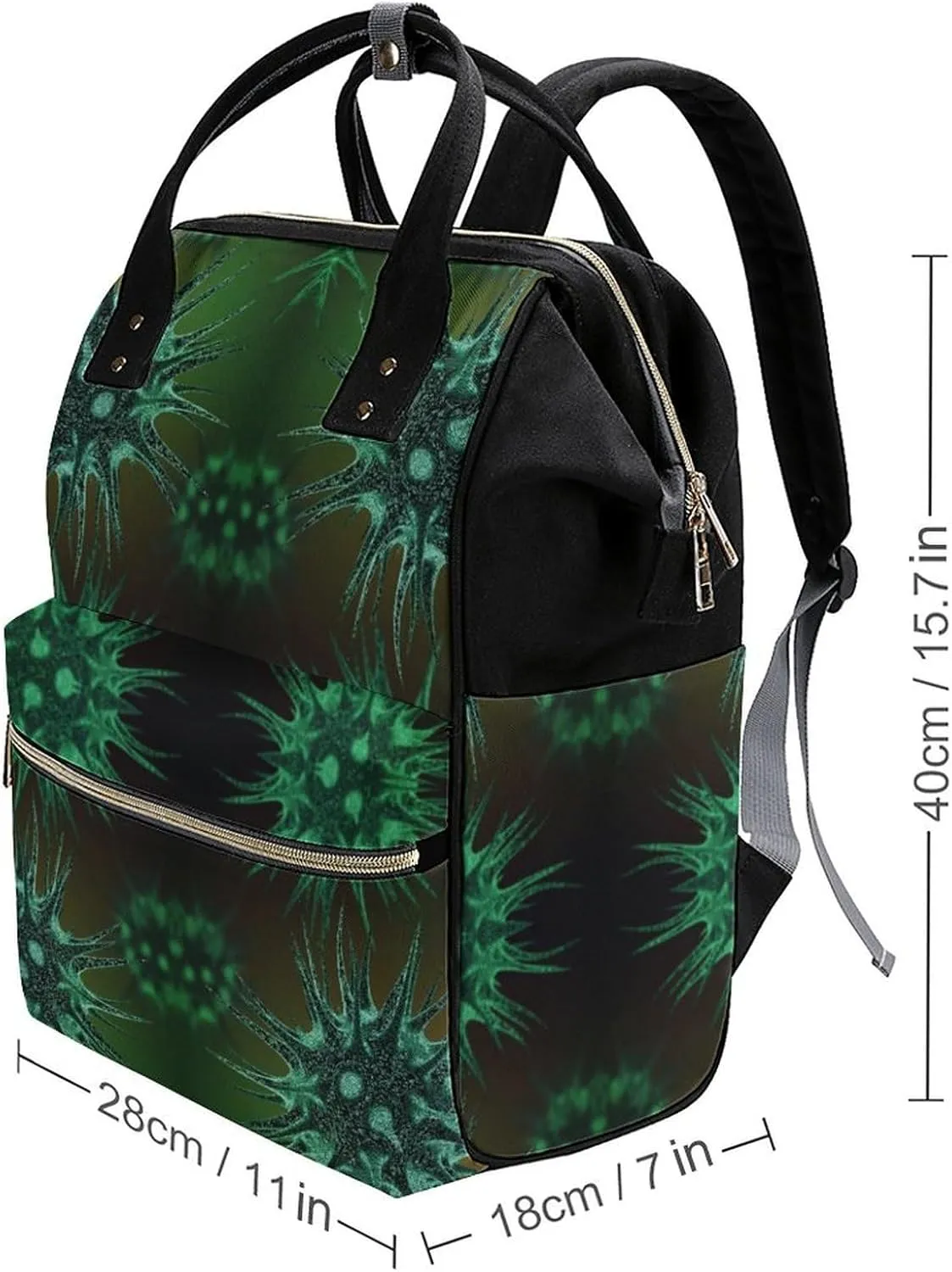 Molecules of The Virus Durable Travel Laptop Hiking Backpack Waterproof Fashion Print Bag for Work Park Black-Style, 0ne size