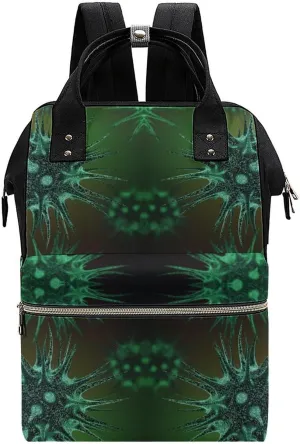 Molecules of The Virus Durable Travel Laptop Hiking Backpack Waterproof Fashion Print Bag for Work Park Black-Style, 0ne size