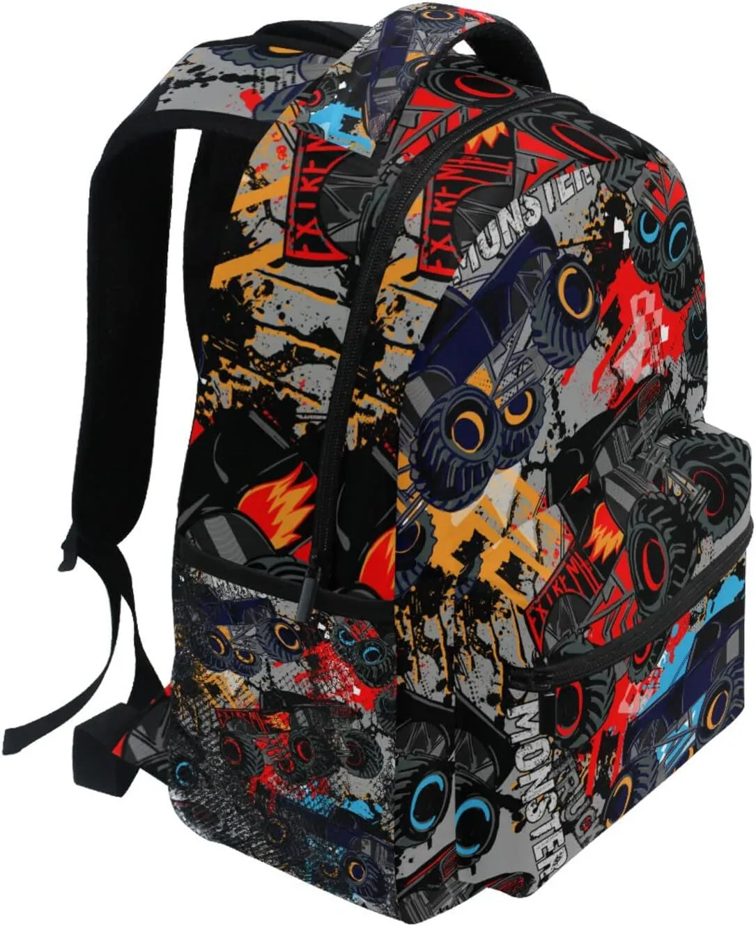 Monster Truck Car Boys Girls Kids School Backpacks Bookbag, Elementary School Bag Travel Backpack Daypack