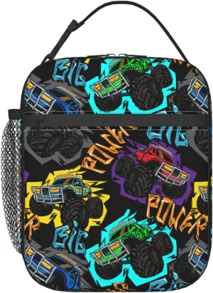 Monster Truck Car Lunch Bag Lunch Box Insulated Meal Bag Food Container for School Work Picnic Travel