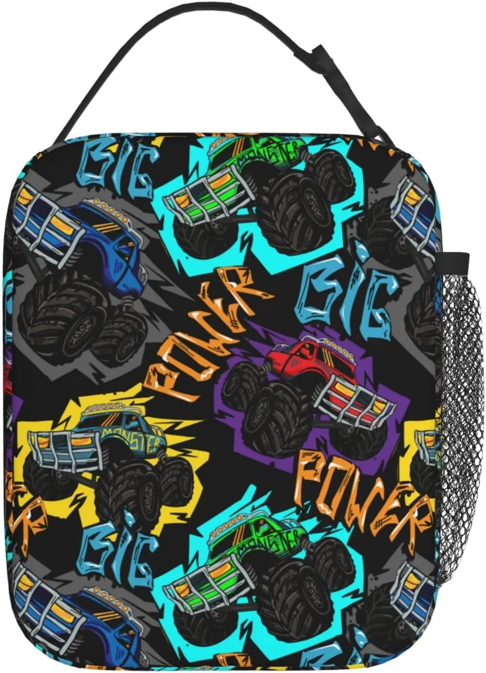 Monster Truck Car Lunch Bag Lunch Box Insulated Meal Bag Food Container for School Work Picnic Travel