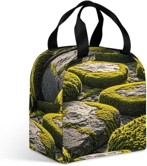 Moss Stone Pavement Insulated Lunch Bag for Women Men Reusable Adults Lunch Box Container Cooler Bag for Work Picnic