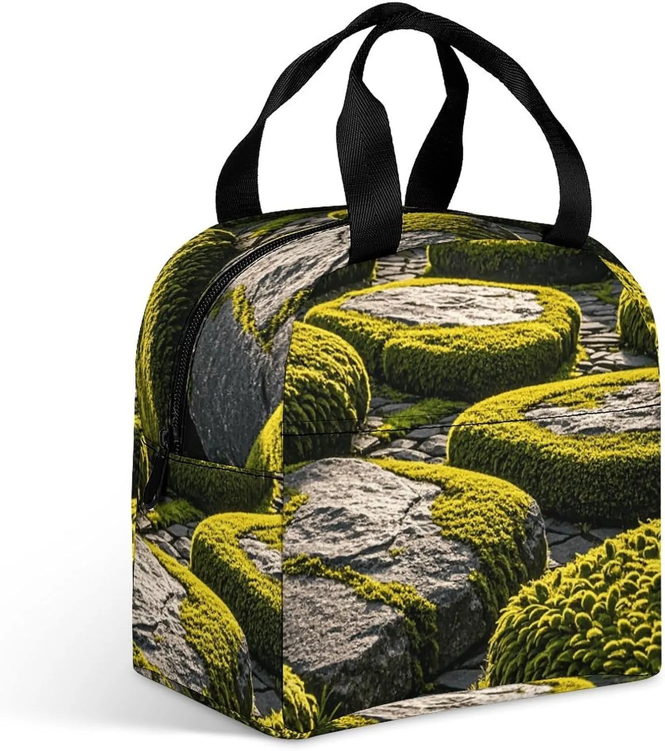 Moss Stone Pavement Insulated Lunch Bag for Women Men Reusable Adults Lunch Box Container Cooler Bag for Work Picnic