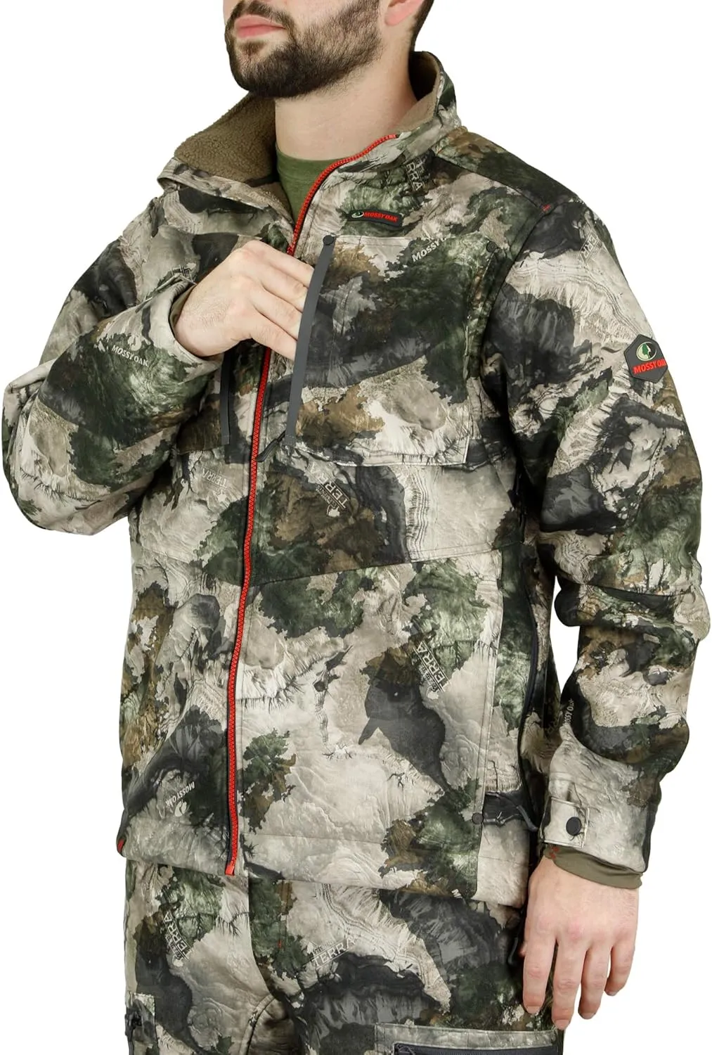 Mossy Oak Men's Sherpa Fleece Lined Camo Hunting Jacket
