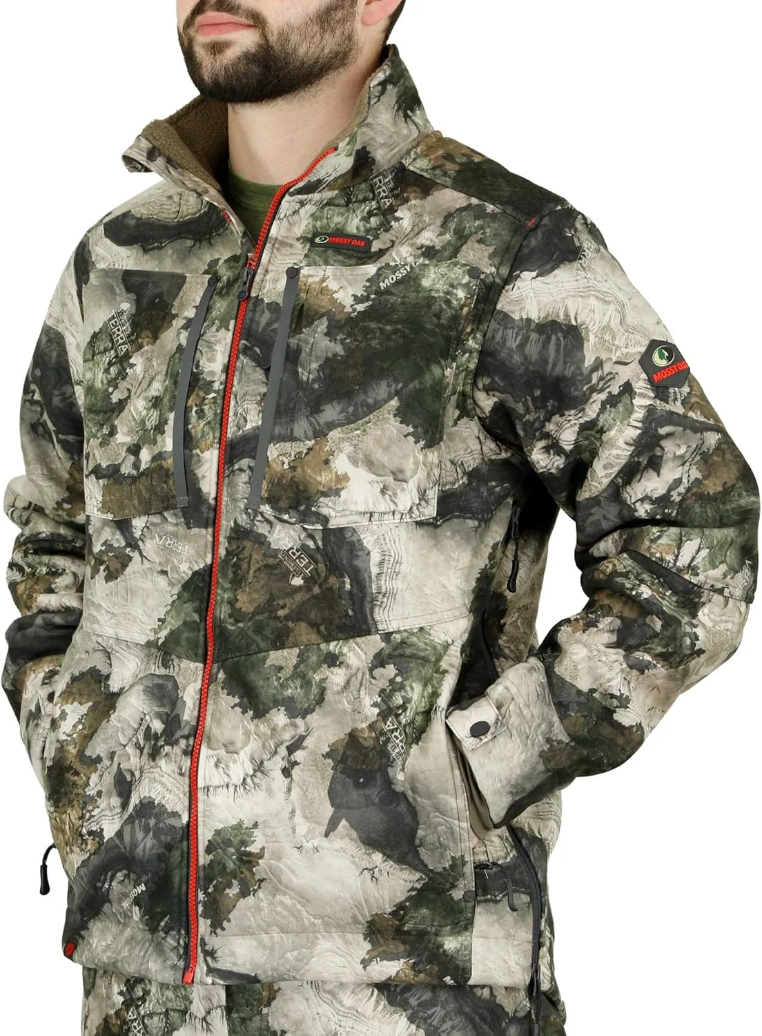 Mossy Oak Men's Sherpa Fleece Lined Camo Hunting Jacket