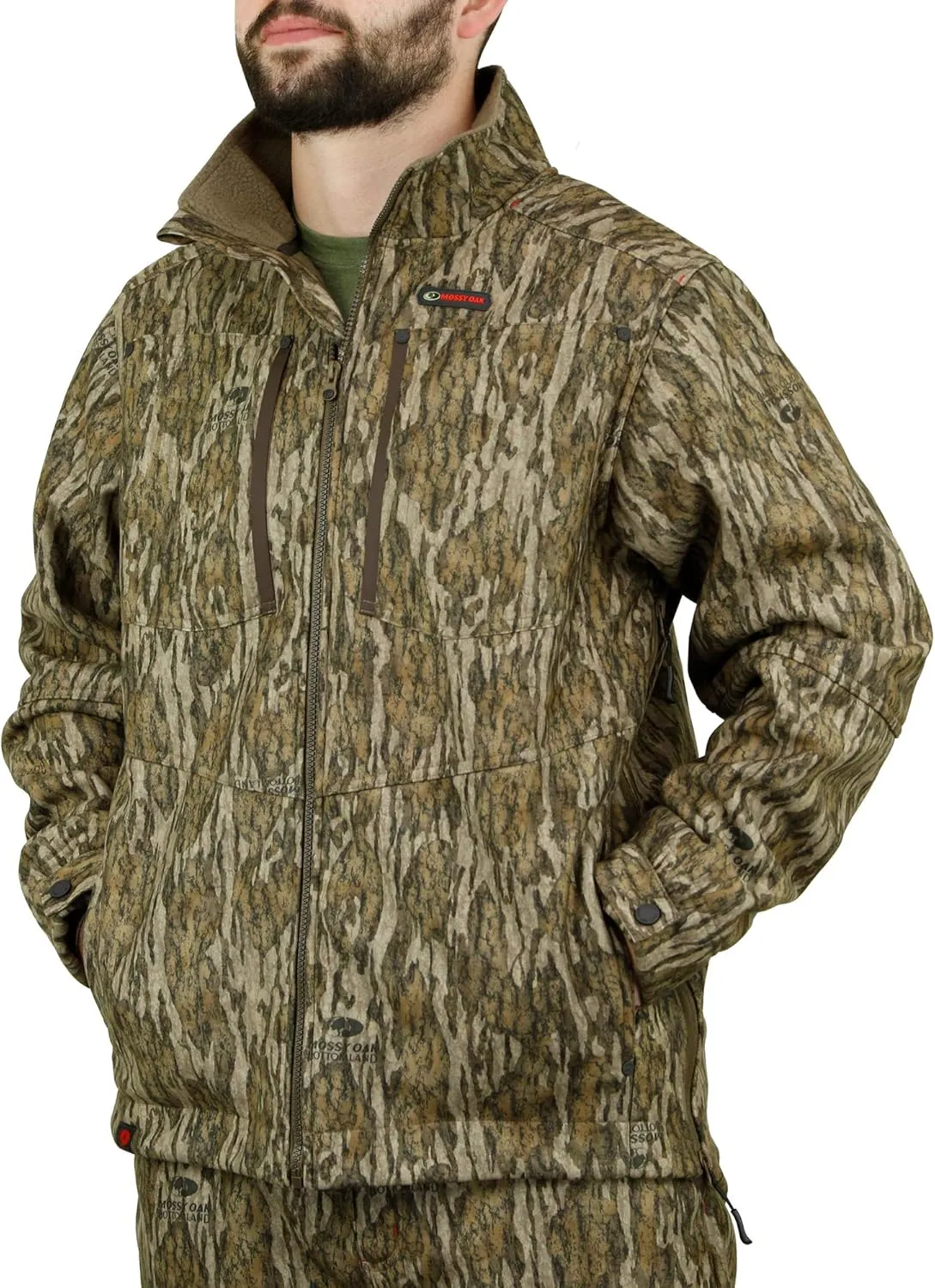 Mossy Oak Men's Sherpa Fleece Lined Camo Hunting Jacket