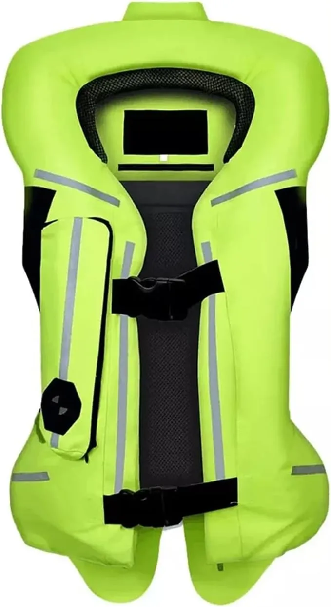 Motorcycle Airbag Vest With Reflective Tape Reusable, 0.1S Trigger Airbag Motocross Air-Bag Riding Jacket