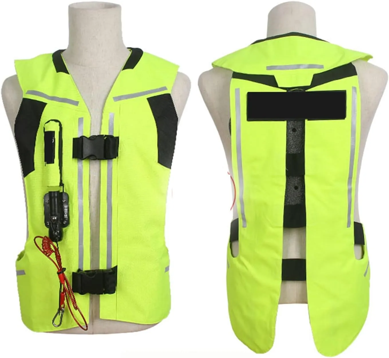 Motorcycle Airbag Vest With Reflective Tape Reusable, 0.1S Trigger Airbag Motocross Air-Bag Riding Jacket