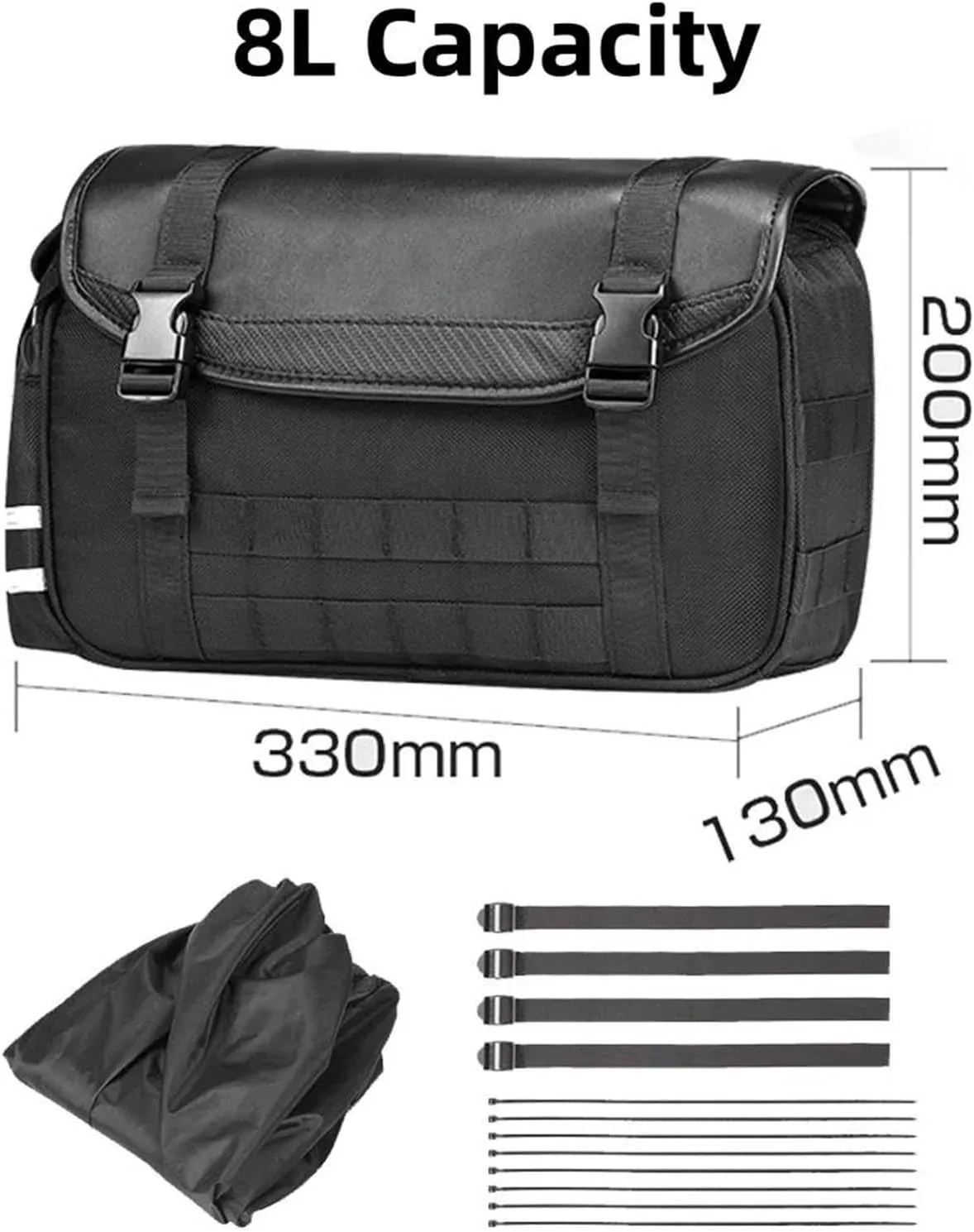 Motorcycle Saddle Bags Universal Motorbike Side Bag Travel Luggage Saddlebag for Cruiser Motorbike Dirt Bike Scooter Pannier Bag for Yam&aha SR400 MT-07 Suitable(8L)