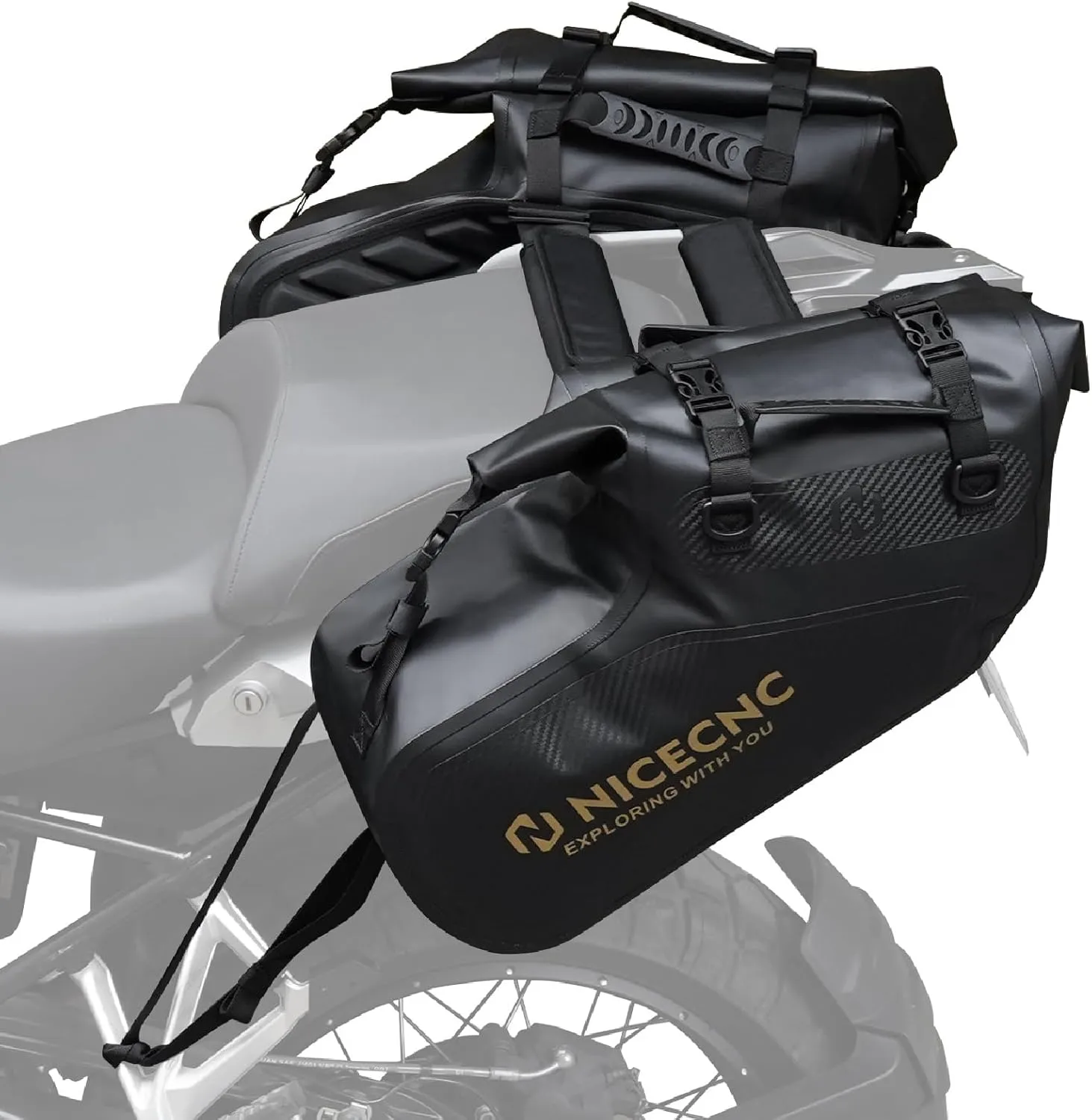Motorcycle Saddlebags Waterproof Heat-Resistance Saddle Bags motorcycles 28 L Pannier Bag Anti-Vibration Motor Side Bag Universal Motorcycle Trunk Accessory for Adventure and Sport Bike Racks