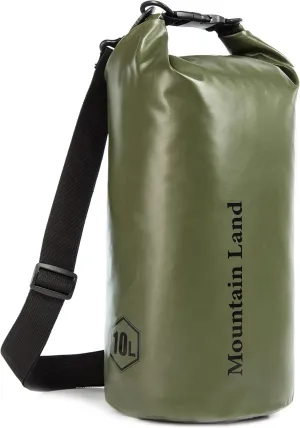 Mountain Land Waterproof Beach Dry Bag 30L Roll Top Backpack Boat Bag Dry Sack for Kayaking Rafting Fishing Hiking Camping Army Green