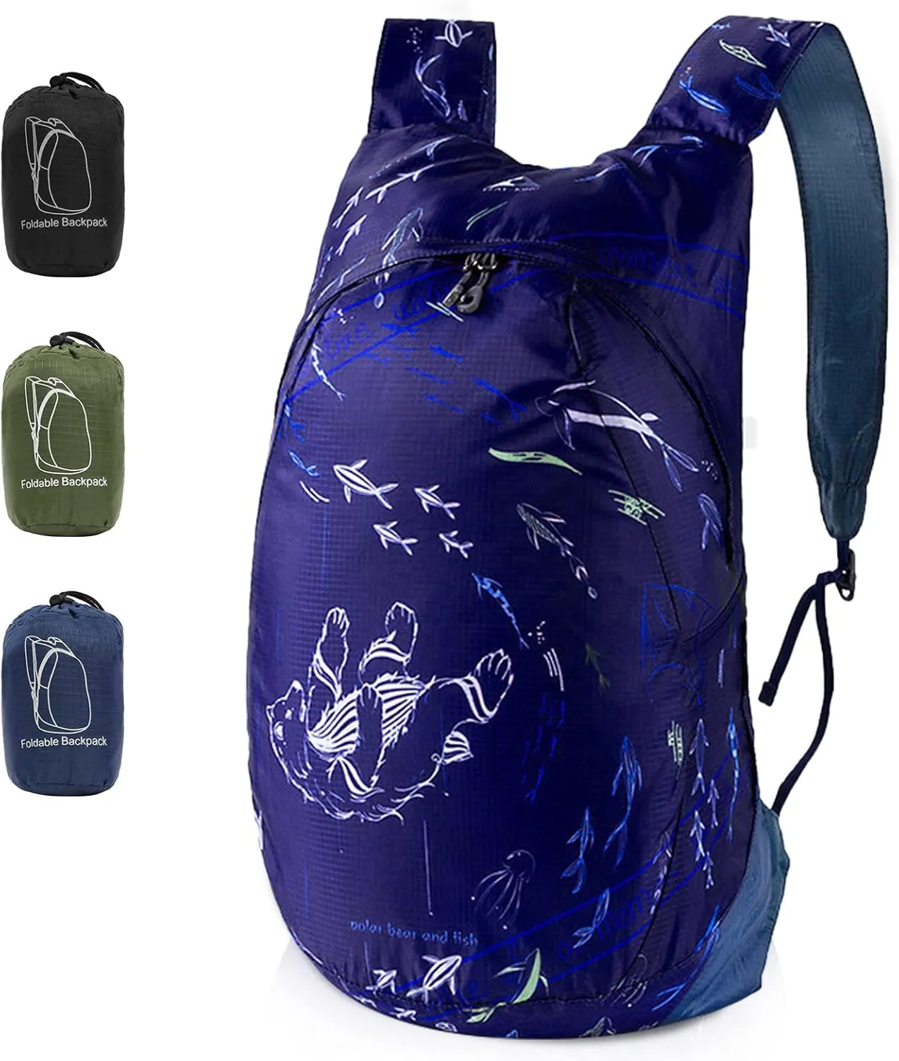 MULISOFT 28L Packable Hiking Backpack, Travel Ultralight Backpack For Men & Women, Multifunctional Camping Daypack, Water-resistant Backpack For Cycling Outdoor Sports, Blue