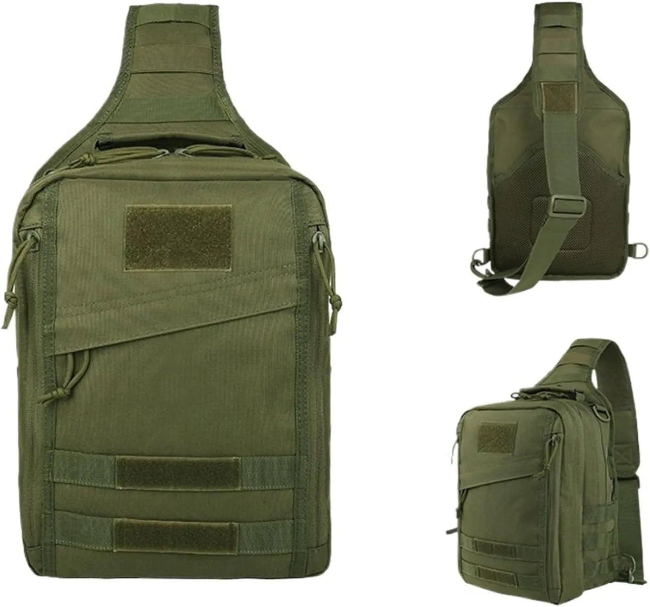 Multi-function Camous Bag Outdoor Hiking Travel Oblique Satchel Chest Bag 1000D Sports Shoulder Bag(Green)