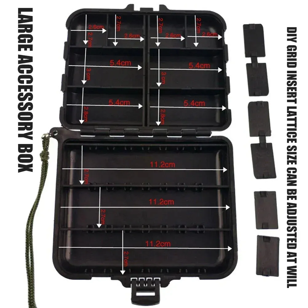 Multi Slots Fishing Box Lure Boxes Double Sided Use Bait Hook Case Organizer Large Capacity Lure Storage Case Fishing Tackle