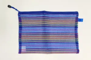 multi-striped bag, blue