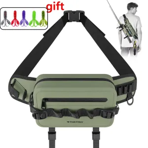 Multifunctional Green Fishing Bag Fishing Tackle Bags Fish Lures Storage Waist Pack Fishing Rod Bag Waterproof Black Backpack