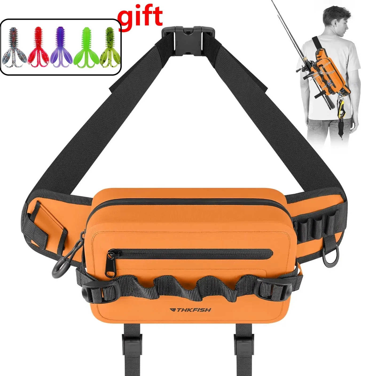 Multifunctional Green Fishing Bag Fishing Tackle Bags Fish Lures Storage Waist Pack Fishing Rod Bag Waterproof Black Backpack