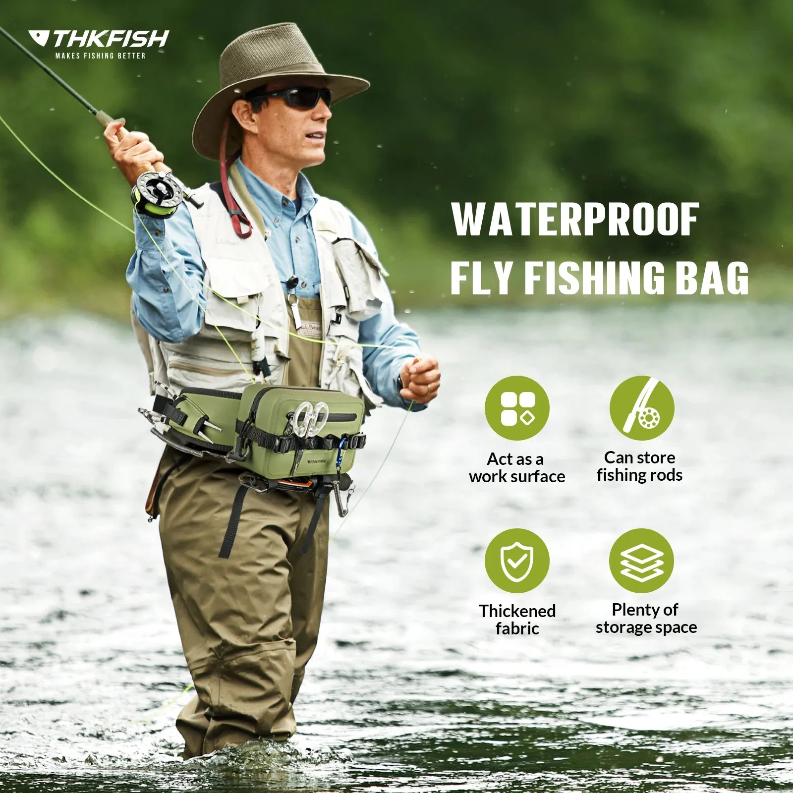 Multifunctional Green Fishing Bag Fishing Tackle Bags Fish Lures Storage Waist Pack Fishing Rod Bag Waterproof Black Backpack