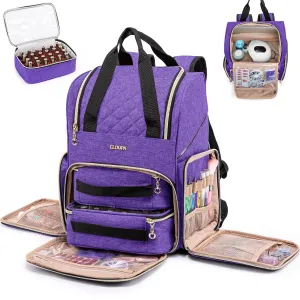 Nail Polish Organizer Backpack Holds 48 Bottles (0.5 Fl Oz) and a Nail Dryer, Nail Polish Storage Bag With 2 Removable Boxes for Nail Suppliers,Nail Kit, Gel Polish
