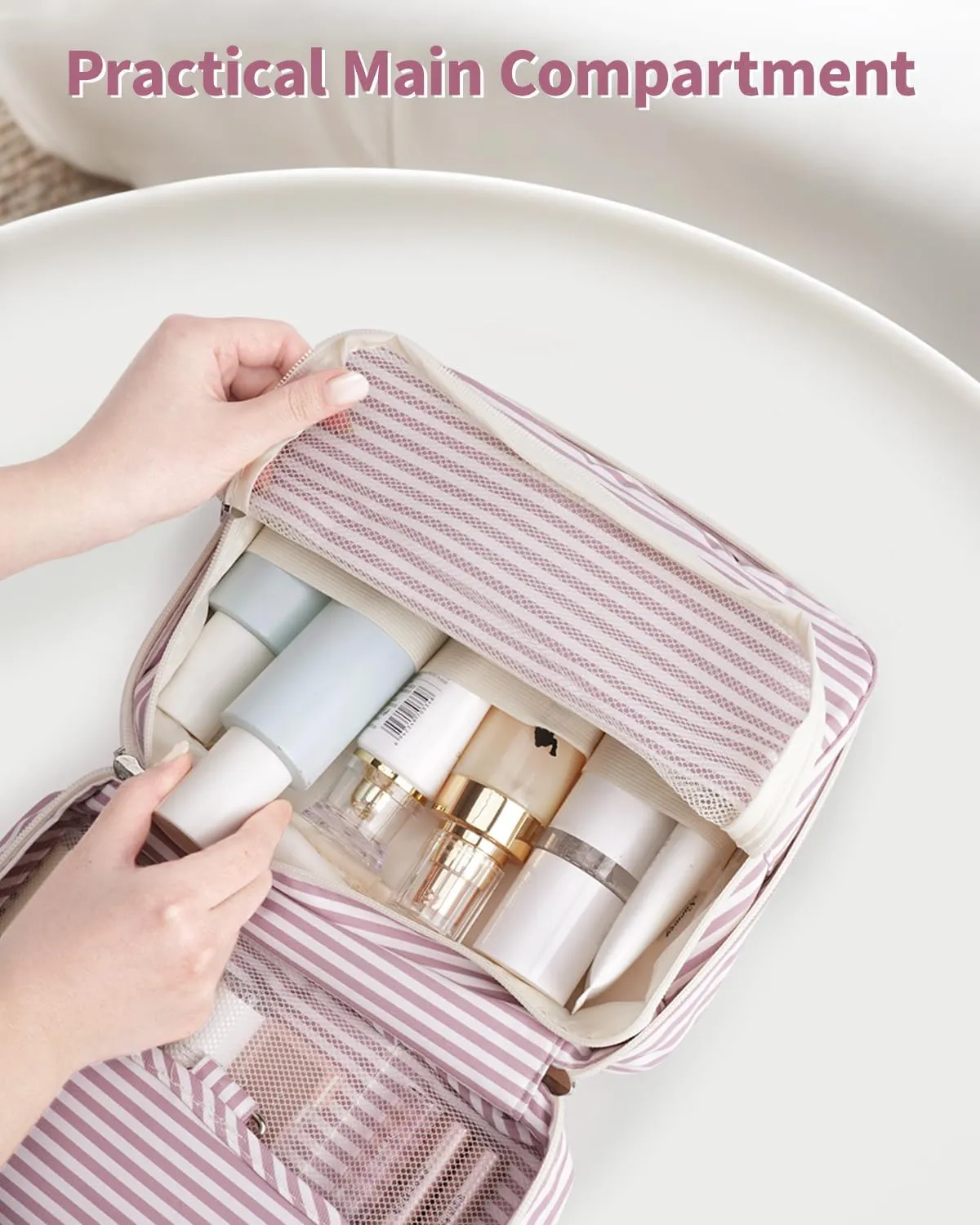 Narwey Small Hanging Travel Toiletry Bag for Women, Travel Bag for Toiletries, Makeup Bag Organizer Cosmetic Bags Make Up Bags for Girls