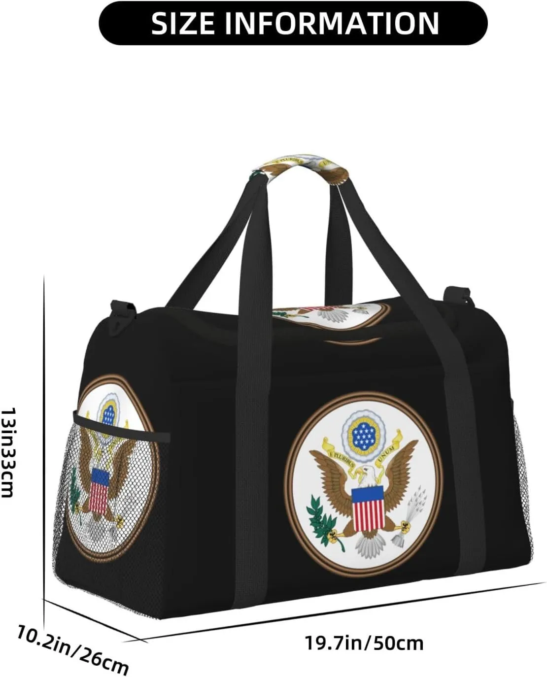 National Emblem Of United States Travel Duffel Bag Large Foldable Waterproof Overnight Bag For Beach Swim Bags Pool Sports Gym