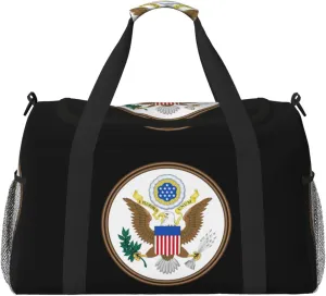 National Emblem Of United States Travel Duffel Bag Large Foldable Waterproof Overnight Bag For Beach Swim Bags Pool Sports Gym