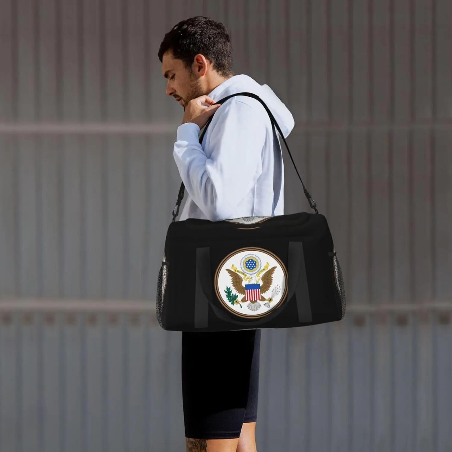 National Emblem Of United States Travel Duffel Bag Large Foldable Waterproof Overnight Bag For Beach Swim Bags Pool Sports Gym