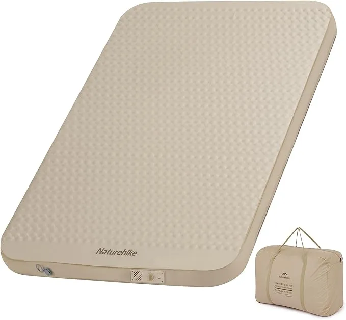 Naturehike 4.72’’ Thick Self-Inflating Sleeping Pad with Lighter Foam and Electric Pump, 45s Fast Inflatable Queen Mattress for Camping, Outdoors, Car, Home, ISPO Award Winning Processes