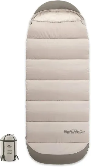 Naturehike Cotton Flannel Camping Sleeping Bag 41°F-54°F with Hooded and Portable Compression Sack for 3-4 Seasons for Hiking Outdoor Travel Lightweight and Portable Adventures