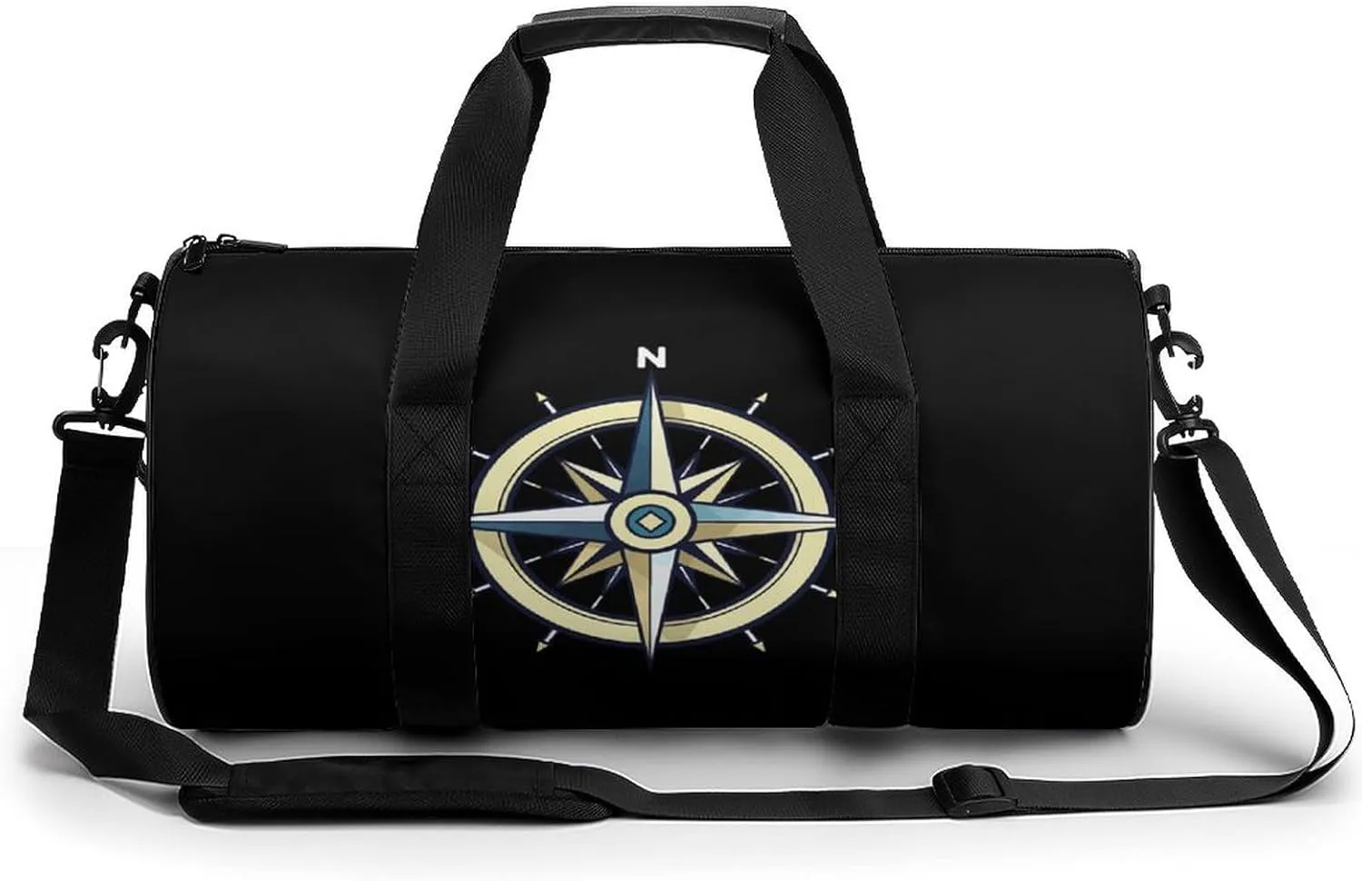 Nautical Compass Sports Gym Bag Waterproof Duffel Bag Travel Overnight Bag Carryon Weekend Bag