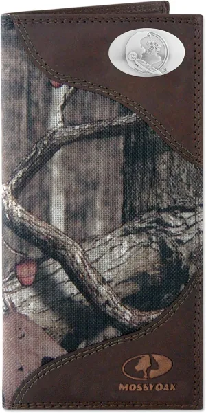 NCAA Florida State Seminoles Zep-Pro Mossy Oak Nylon and Leather Secretary-Style Roper Concho Wallet, Camouflage, One Size