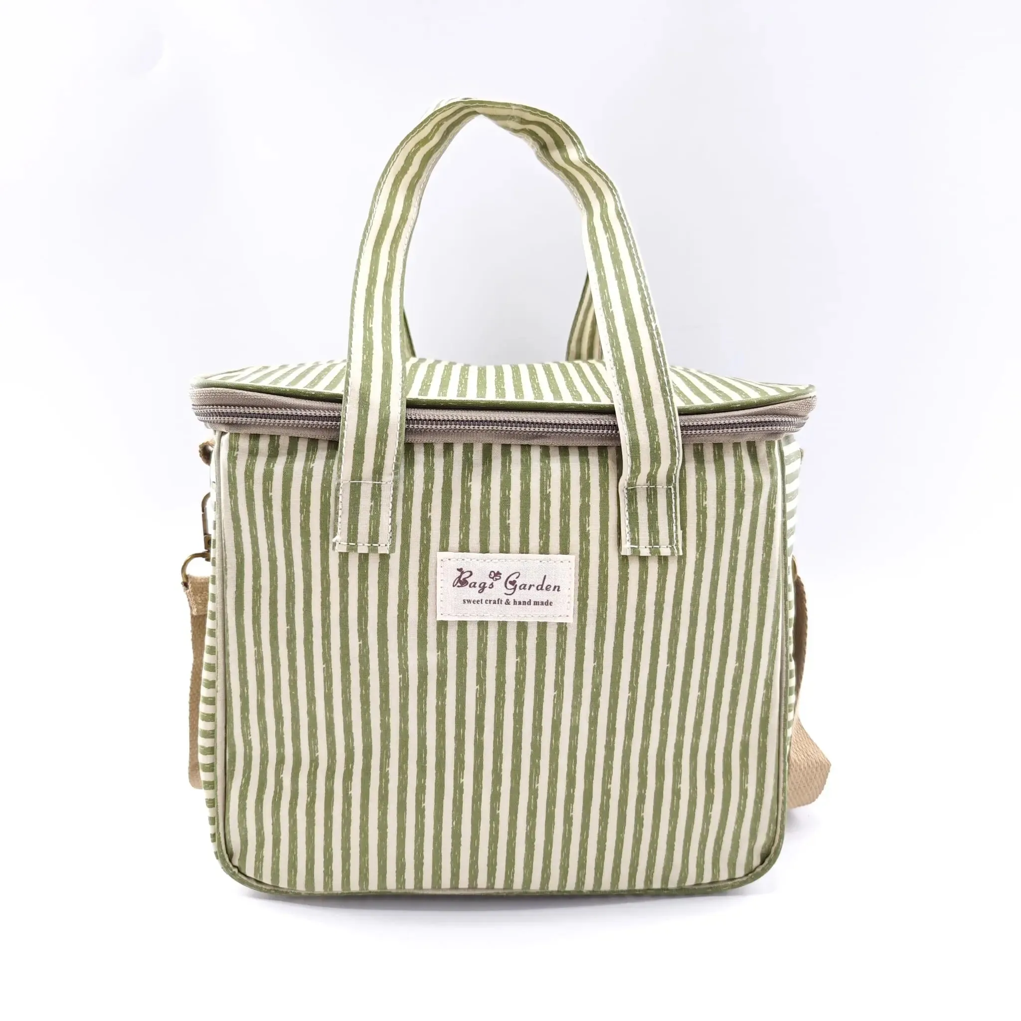 Neverita waterproof cuadrada Rayas Verde Bags Garden