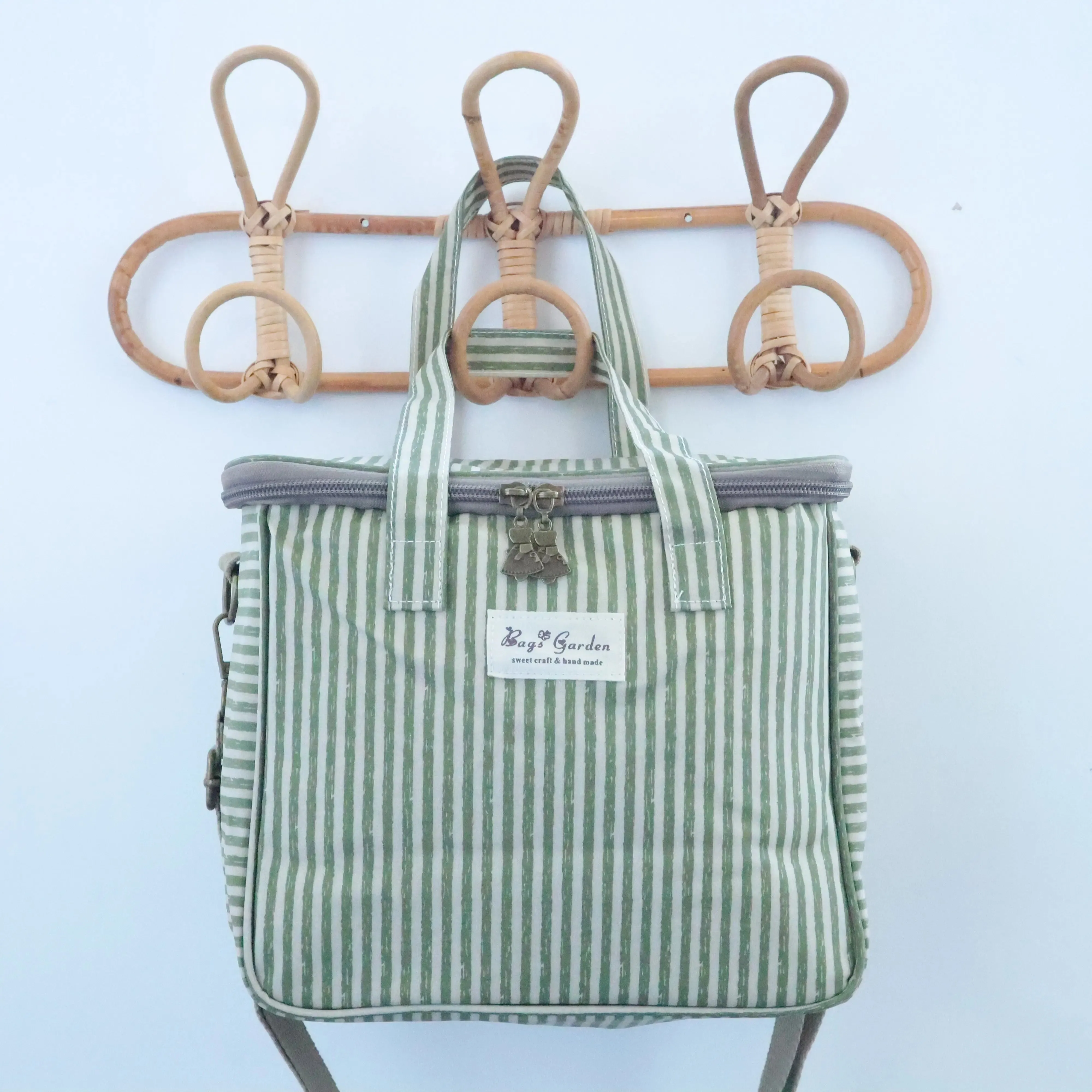 Neverita waterproof cuadrada Rayas Verde Bags Garden