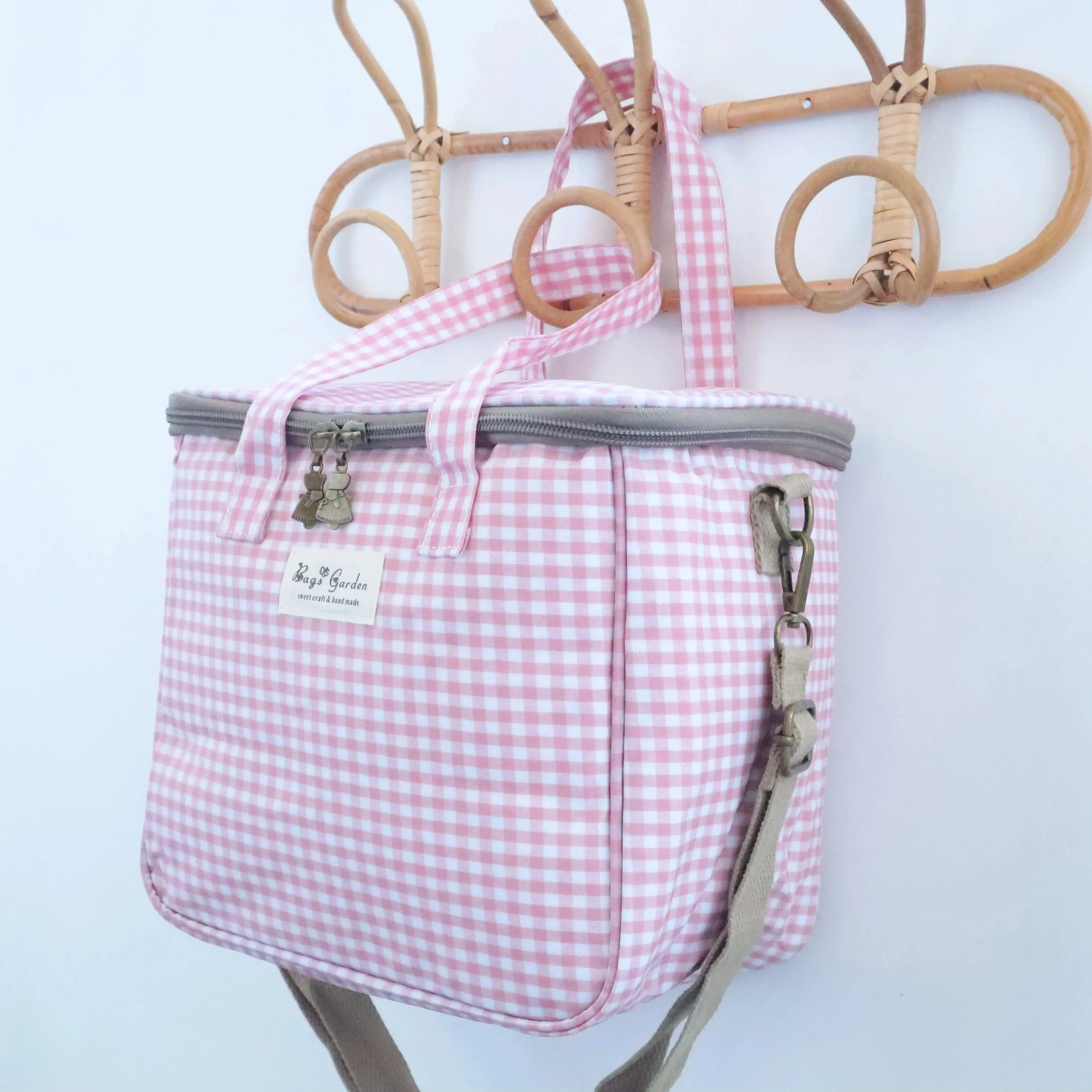 Neverita waterproof cuadrada Vichy Rosa Bags Garden