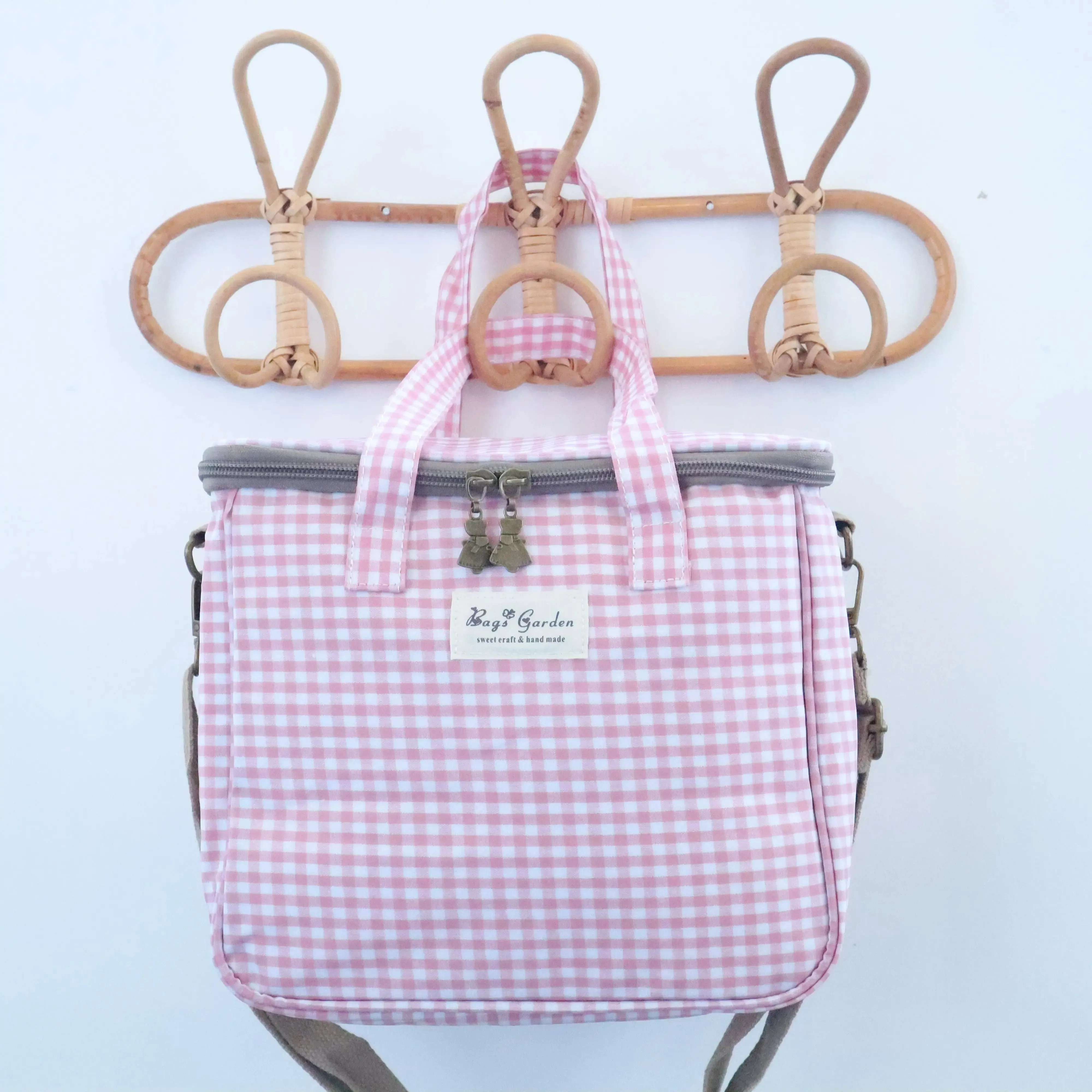 Neverita waterproof cuadrada Vichy Rosa Bags Garden