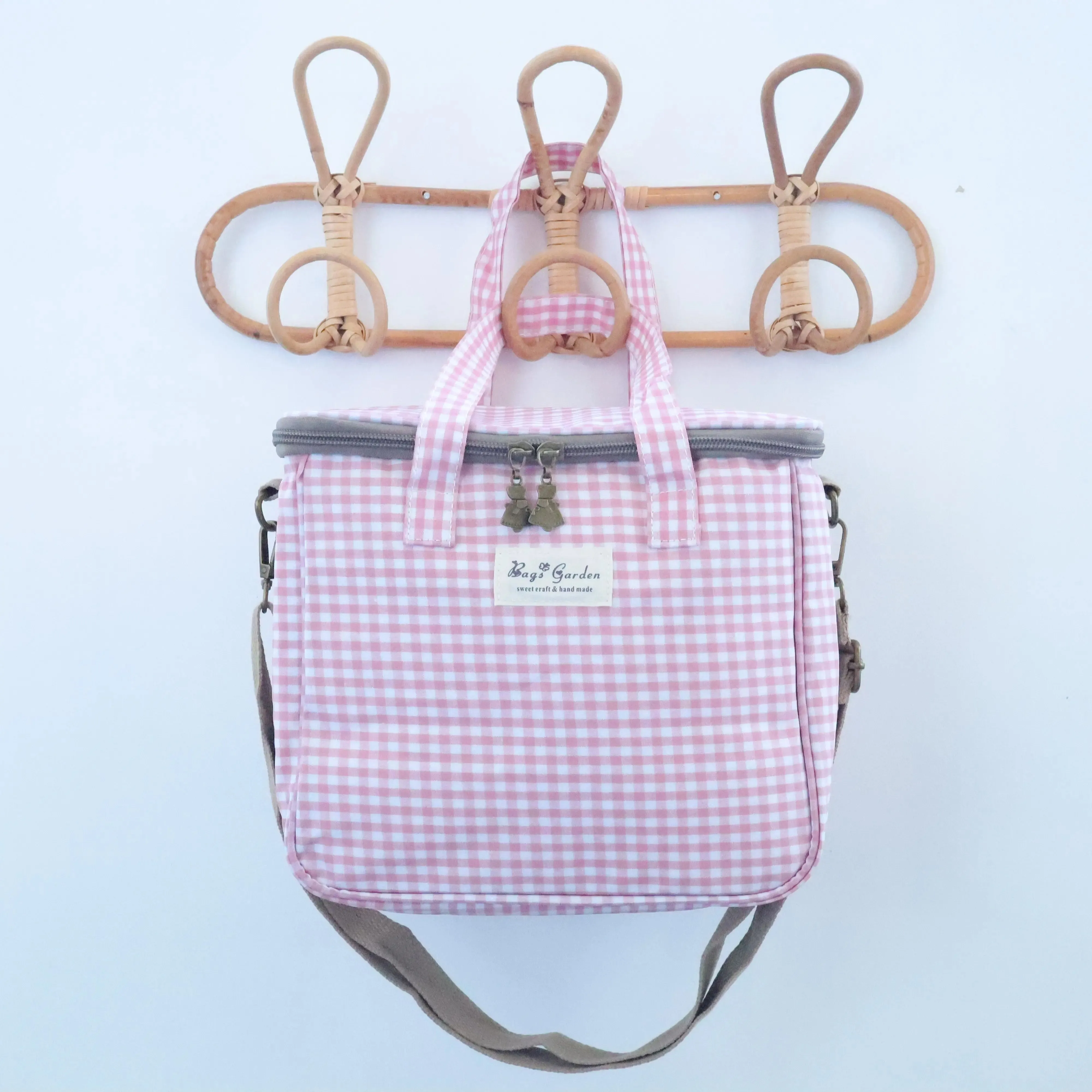Neverita waterproof cuadrada Vichy Rosa Bags Garden