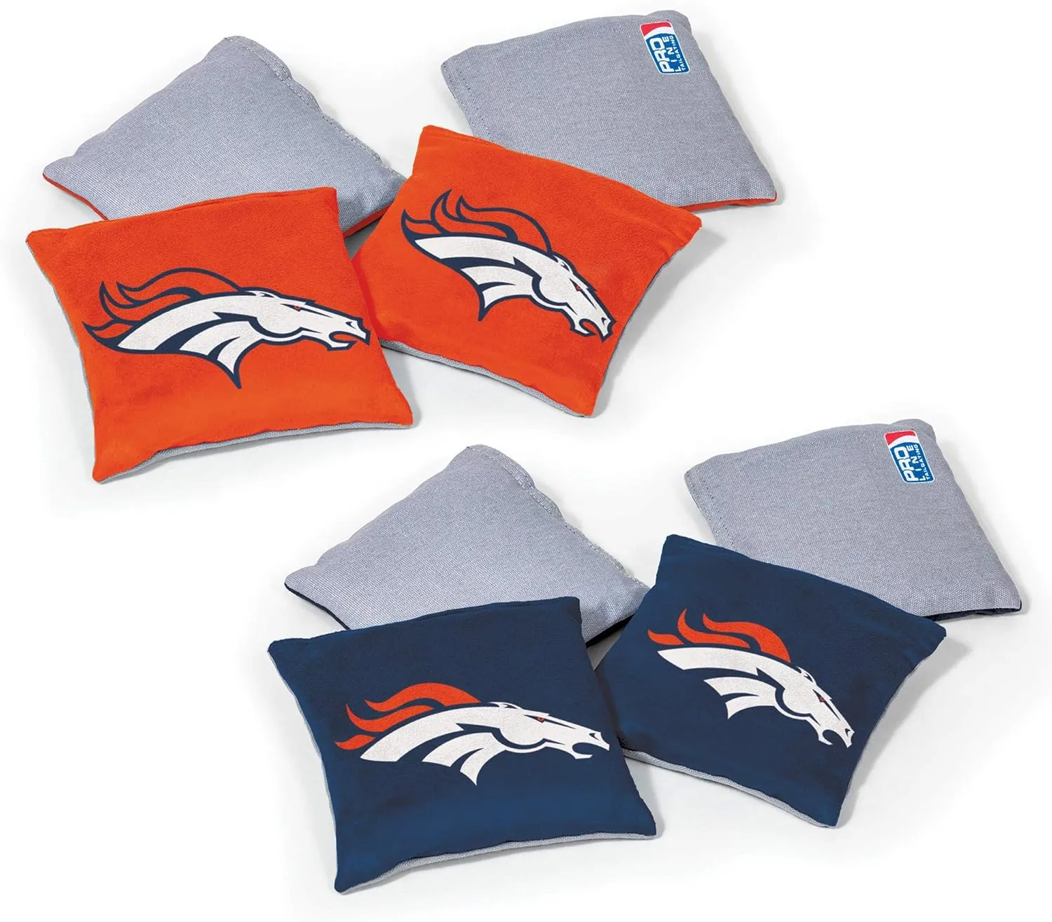 NFL Pro Football Dual Sided Bean Bags by Wild Sports, 8 Count, Premium Toss Bags for Cornhole Set - Great for Tailgates, Outdoors, Backyard