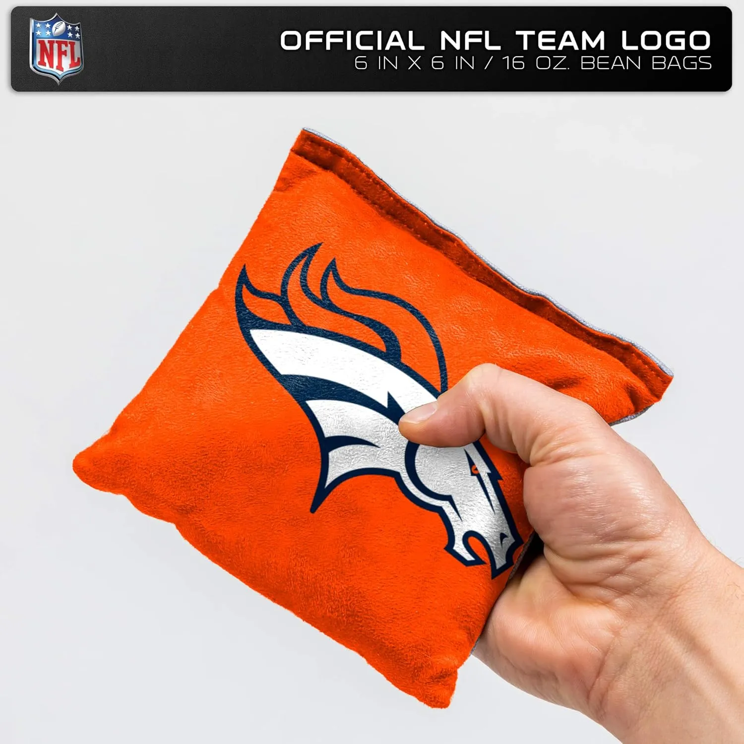 NFL Pro Football Dual Sided Bean Bags by Wild Sports, 8 Count, Premium Toss Bags for Cornhole Set - Great for Tailgates, Outdoors, Backyard
