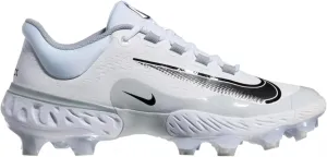 Nike Alpha Huarache Elite 4 Low MCS FD6255-100 White-Grey-Black Men's Baseball Cleats 9 US