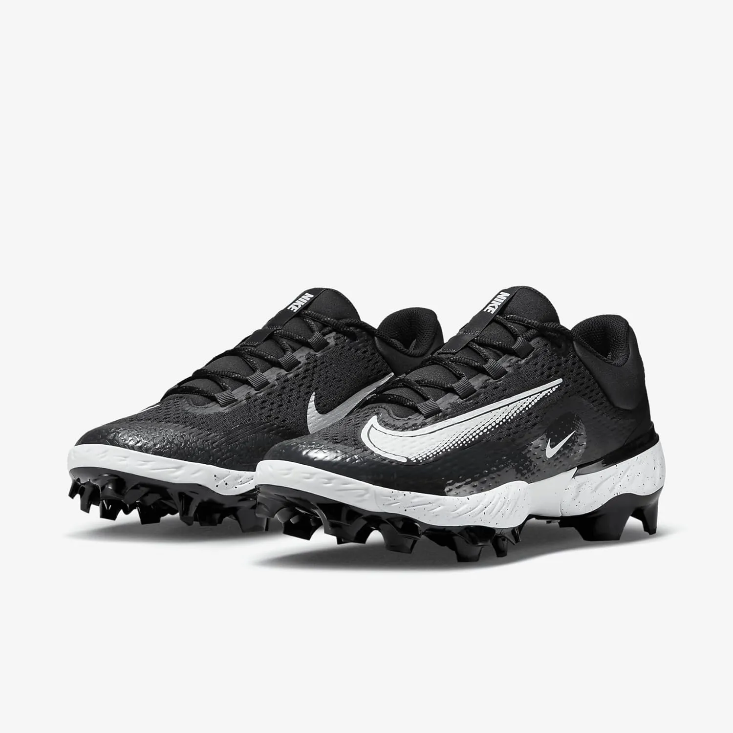 Nike Alpha Huarache Elite 4 Low MCS Men's Baseball Cleats (FD6221-003, Black/Dark Smoke Grey/White)