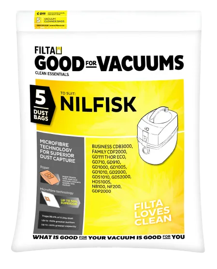 Nilfisk GD1000 Dust Bags 5/PKT C011