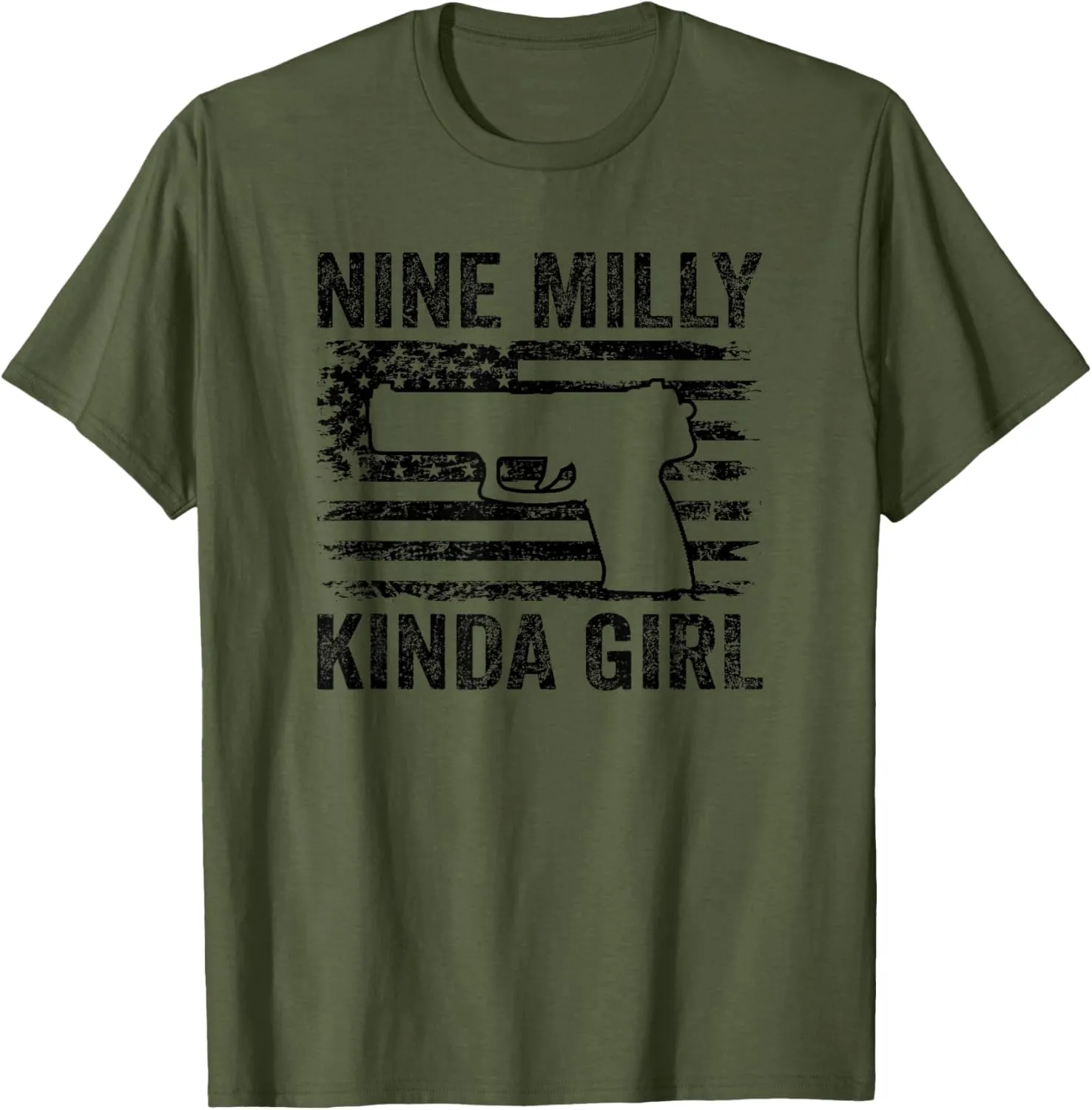 Nine Milly Kinda Girl - Camo Womens 9mm Pistol Gun Owner T-Shirt