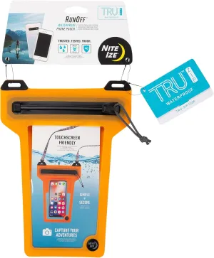 Nite Ize Runoff Waterproof Phone Pouch with Lanyard and Zipper, IP67 Universal Waterproof Case for iPhone 11/11 Pro Max/Xs Max/XR/X/8/8P Galaxy, Orange (ROPPL-19-R3)