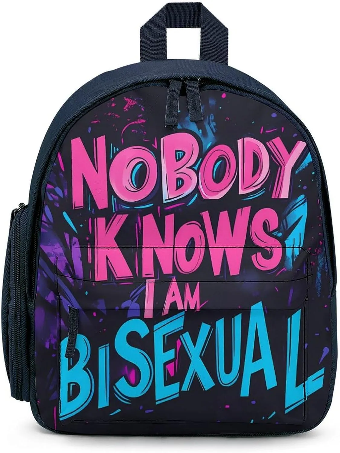 Nobody Knows I Am Bisexual Cute Backpack Shoulders Bag Casual Daypacks Travel Back Pack for Camping Hiking Blue-style