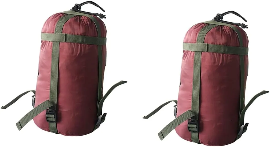 NOLITOY 2pcs Camping Compression Sack for Sleeping Bags and Quilts Lightweight Outdoor Storage Bag Straps and Portable for Hiking Backpacking and Camping Adventures