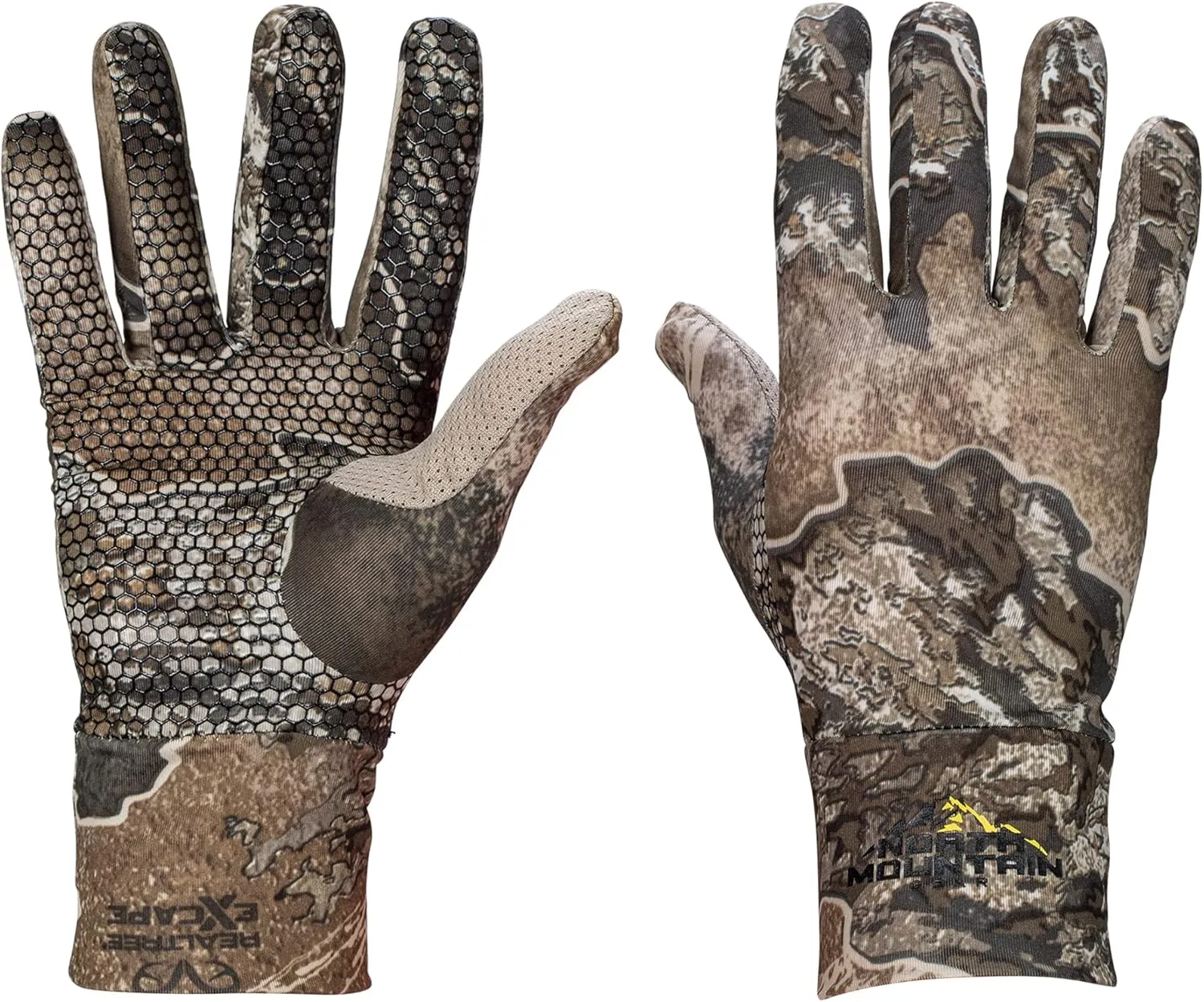 North Mountain Gear Mossy Oak Mens Lightweight Camo Hunting Gloves