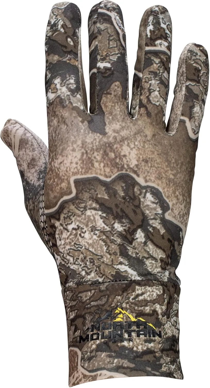 North Mountain Gear Mossy Oak Mens Lightweight Camo Hunting Gloves